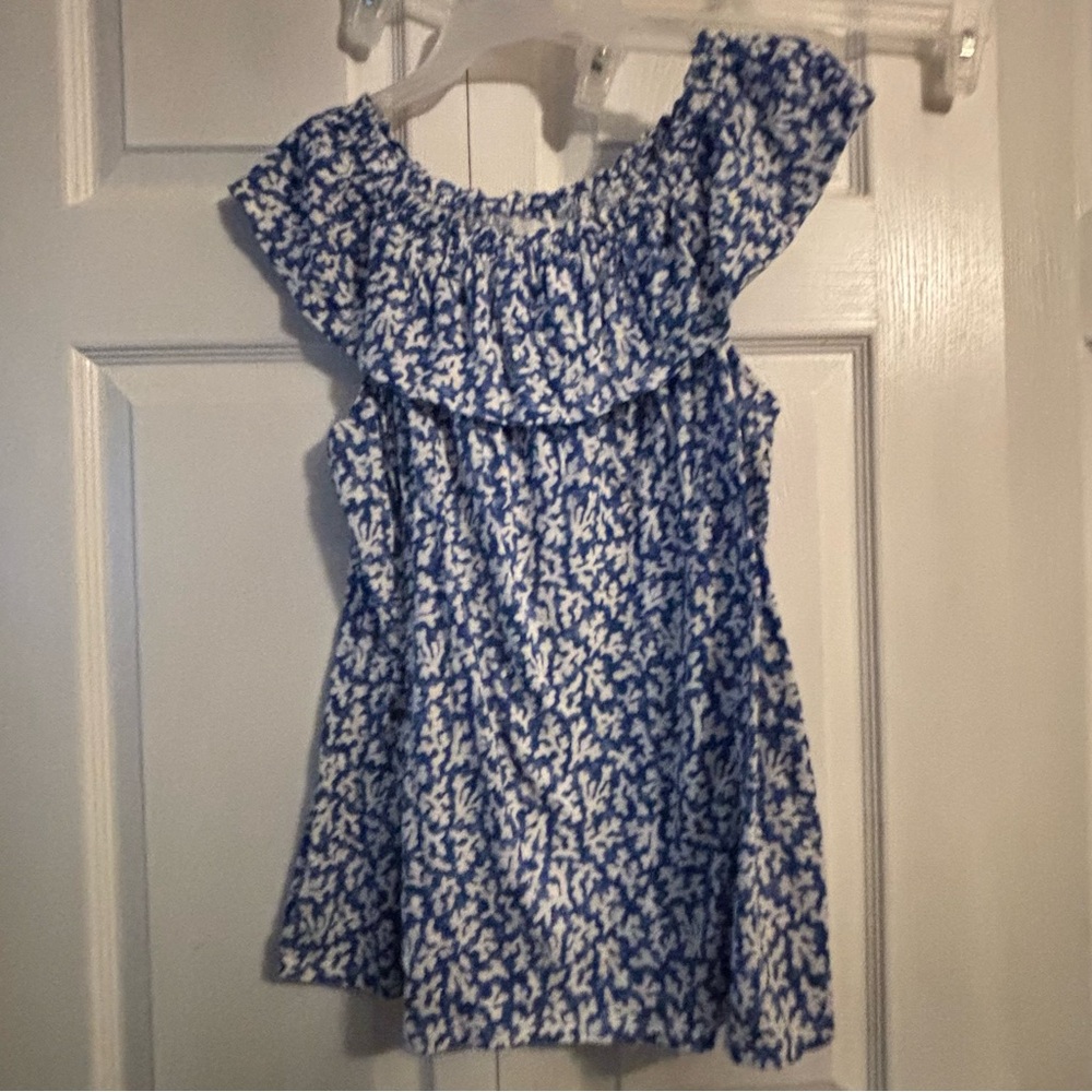 J. Jill Blue and White Patterned Top